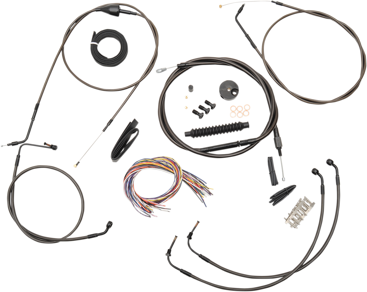 LA CHOPPERS Complete Midnight Braided Cable Kit - 15"-17" Handlebars - '96-'06 Touring LA-8006KT2A-16M