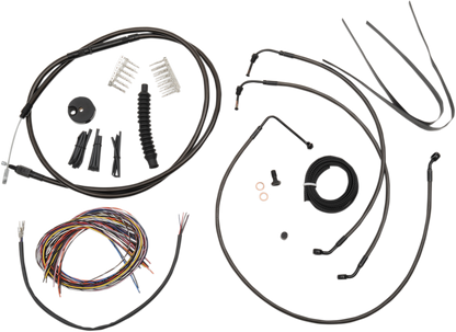 LA CHOPPERS Complete Midnight Braided Cable Kit - 18"-20" Handlebars - '08-'13 Touring/Trike LA-8010KT2-19M