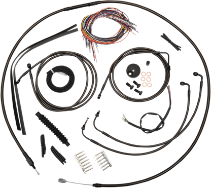 LA CHOPPERS Complete Midnight Braided Cable Kit - 12"-14" Handlebars - ABS - '08-'13 FLTR LA-8050KT2-13M