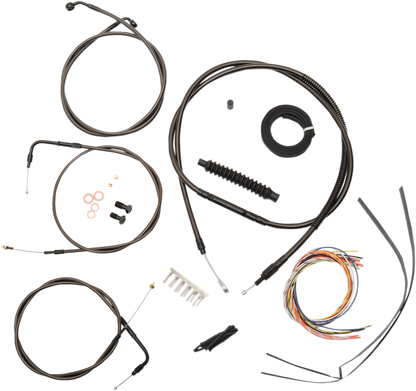LA CHOPPERS Complete Midnight Braided Cable Kit - 12"-14" Handlebars - '07-'13 Sportster LA-8320KT2A-13M