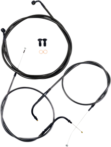 LA CHOPPERS Standard Midnight Braided Handlebar Cable/Brake Line Kit - 12"-14" Ape Hangers - '04-'06 Sportster LA-8310KT-13M