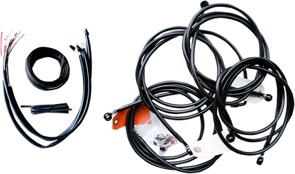 LA CHOPPERS Complete Midnight Braided Cable Kit - 18"-20" Handlebars - ABS - '16 FLH LA-8053KT2-19M