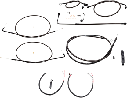 LA CHOPPERS Complete Midnight Braided Cable Kit - 12"-14" Handlebars - '15 FLS LA-8151KT2A-13M