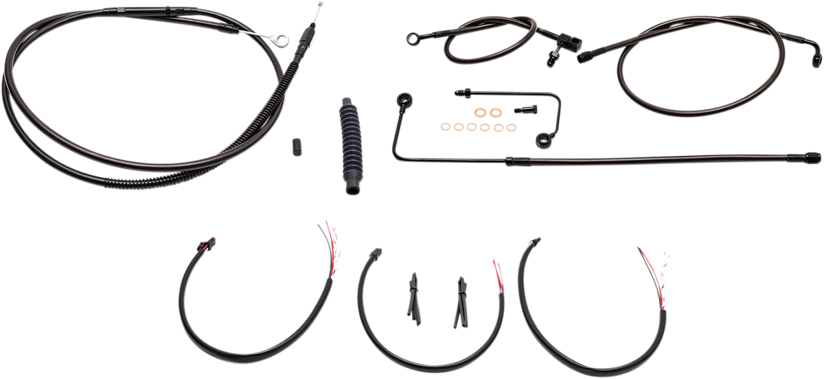 LA CHOPPERS Complete Midnight Braided Cable Kit - 15"-17" Handlebars - '16-'17 FLS LA-8151KT2B-16M