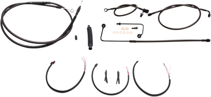 LA CHOPPERS Complete Midnight Braided Cable Kit - 15"-17" Handlebars - '16-'17 FLS LA-8151KT2B-16M