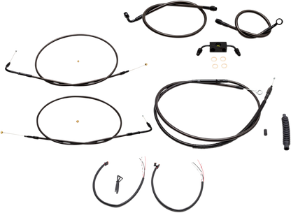 LA CHOPPERS Complete Midnight Braided Cable Kit - 15"-17" Handlebars - ABS - '13-'22 Sportster LA-8321KT2-16M