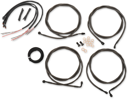 LA CHOPPERS Complete Midnight Braided Cable Kit - 18"-20" Handlebars - '17-'19 Touring LA-8054KT2-19M