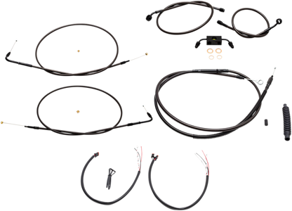 LA CHOPPERS Complete Midnight Braided Cable Kit - 15"-17" Handlebars - ABS - '12-'17 FXDF LA-8231KT2-16M