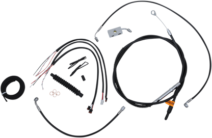 LA CHOPPERS Complete Black Vinyl Braided Handlebar Cable/Brake Line Kit - 12"-14" Handlebars - '18-'22 Softail LA-8152KT2-13B