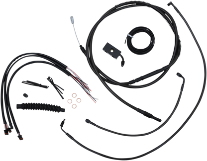 LA CHOPPERS Complete Midnight Braided Cable Kit - 12"-14" Handlebars - ABS - '18-'22 Softail LA-8152KT2-13M