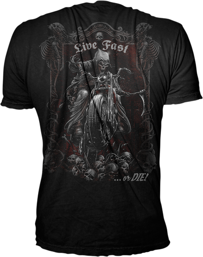 LETHAL THREAT Live Fast Reaper T-Shirt - Black - 2XL LT20855XXL