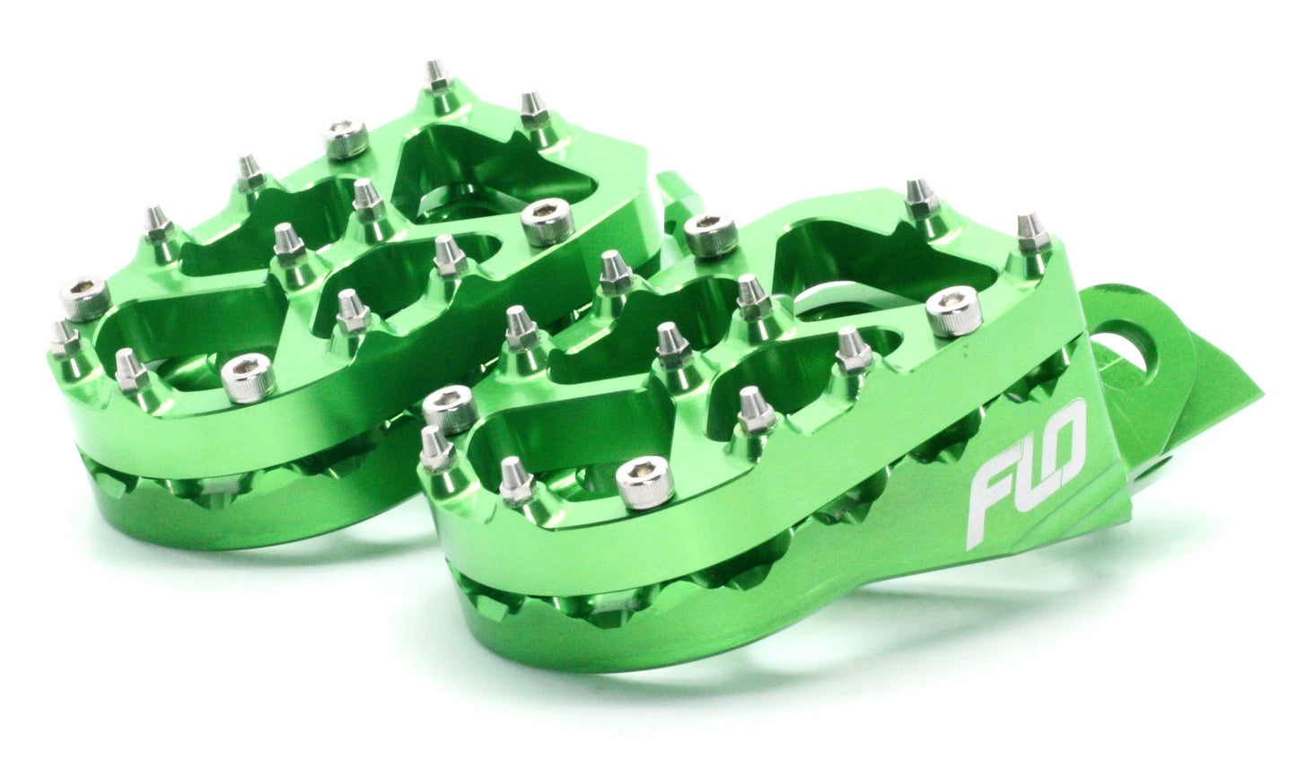 Pro Series Foot Peg Risers Green 13mm