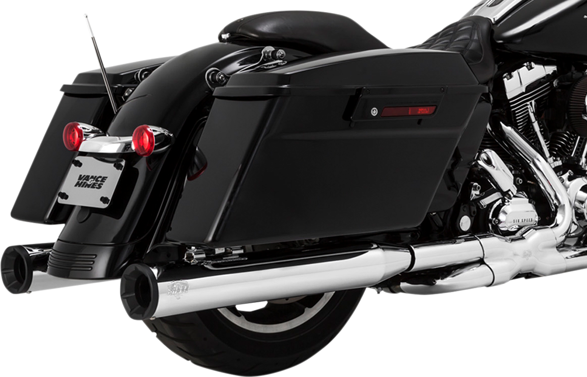 VANCE & HINES Eliminator 400 Slip-On Mufflers - Chrome with Black End Caps 16706
