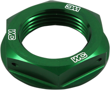 WORKS CONNECTION Steering Stem Nut - Green - Kawasaki 24-338