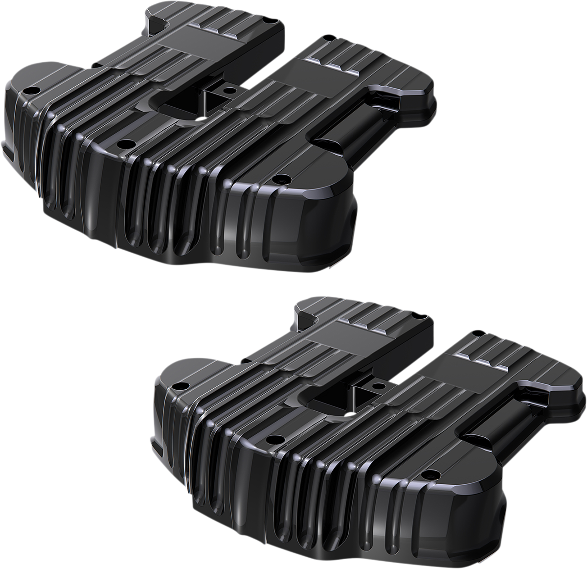 ROUGH CRAFTS Rocker Box Covers - Black - Grooved RC-610-000