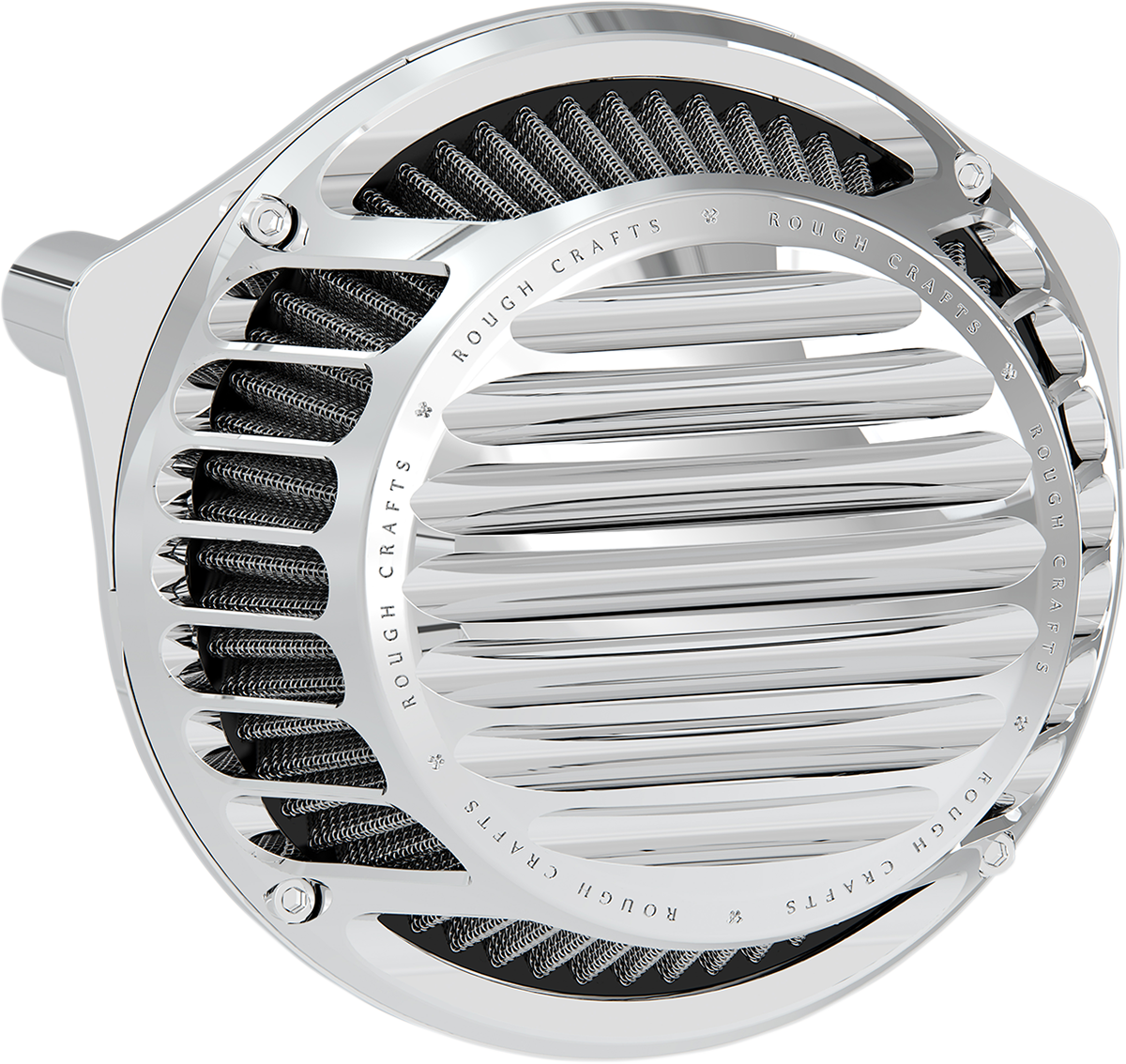 ROUGH CRAFTS Round Air Cleaner - Chrome RC-600-012