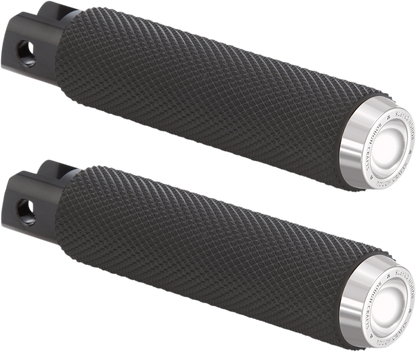 ROUGH CRAFTS Driver Pegs - Chrome - Knurled RC-400-005