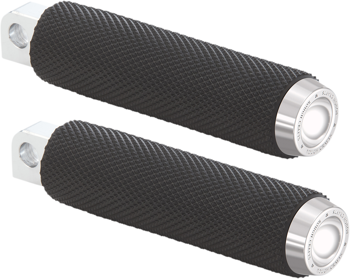 ROUGH CRAFTS Passenger Pegs - Chrome - Knurled RC-400-007