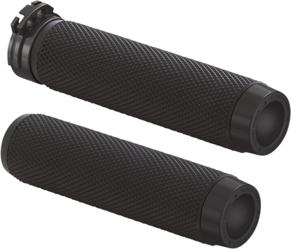 ROUGH CRAFTS Grips - Knurled - Cable - Black RC-500-000