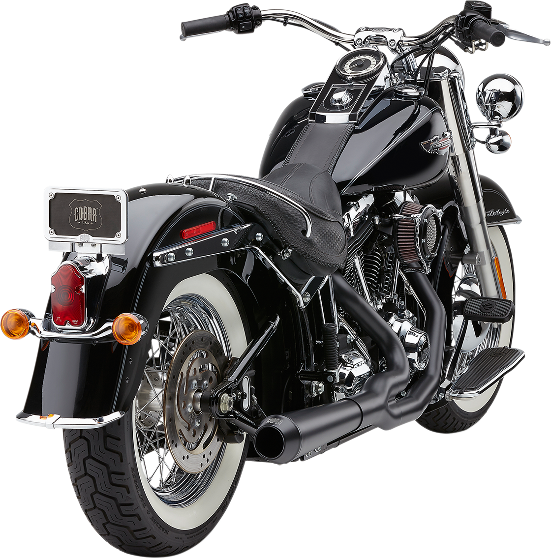 COBRA El Diablo Exhaust - Black - '12-'17 Softail 6483B