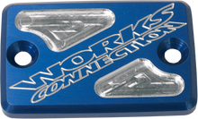WORKS CONNECTION Billet Front Brake Reservoir Cover for ATV - Blue 21-200