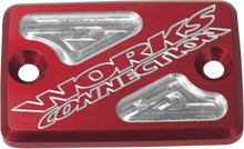 WORKS CONNECTION Billet Front Brake Reservoir Cover for ATV - Red 21-205