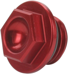 WORKS CONNECTION Aluminum Oil Filler Plug - Red - Honda/Kawasaki/Yamaha 24-070