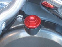 WORKS CONNECTION Aluminum Oil Filler Plug - Red - Honda/Kawasaki/Suzuki/Yamaha 24-001
