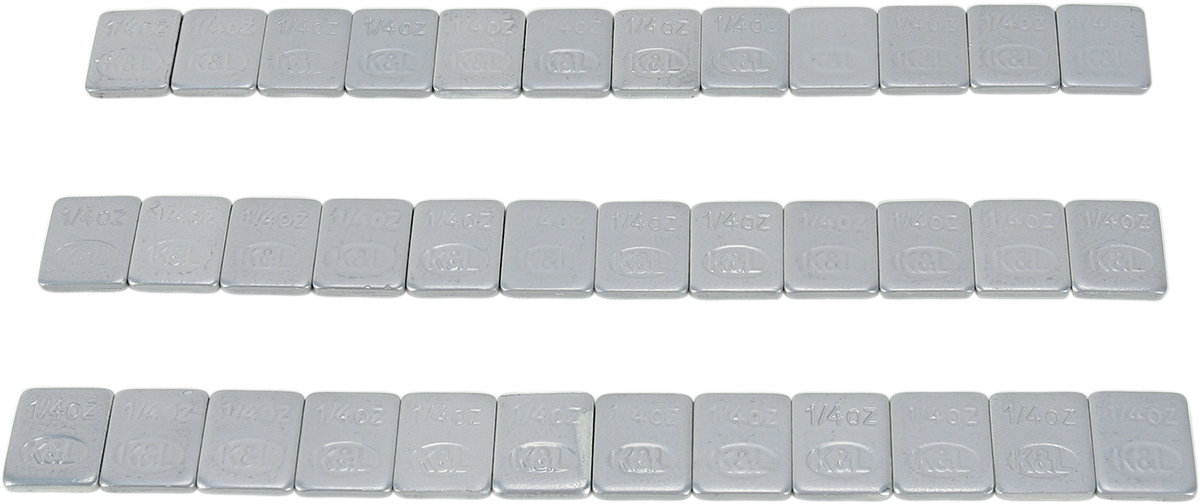 K&L SUPPLY Wheel Weights - Rectangle - Adhesive Stick-On - Silver - 36 Pack 32-2415