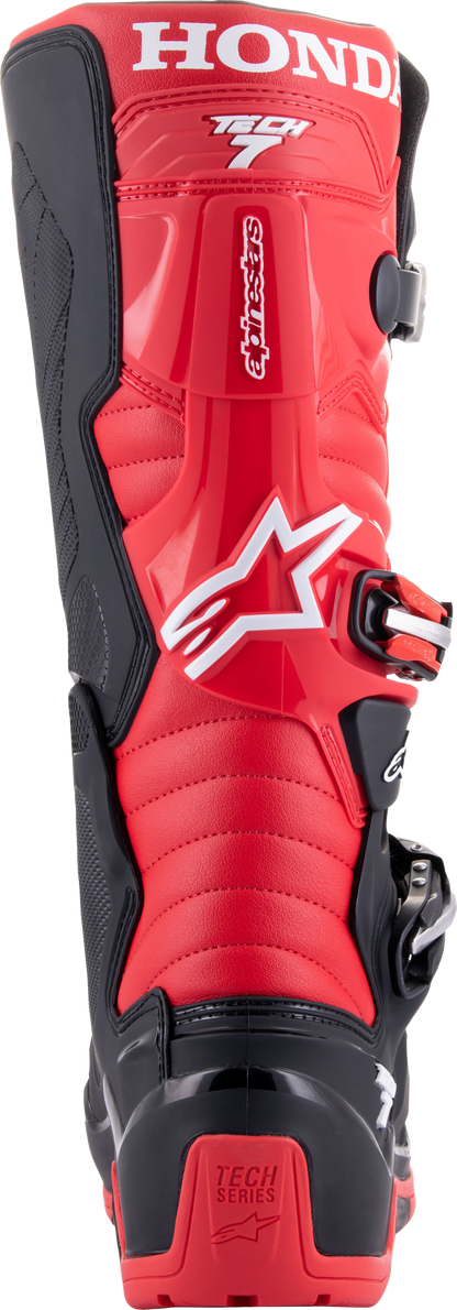 Honda Tech 7 Enduro Drystar Black/Bright Red Sz 9
