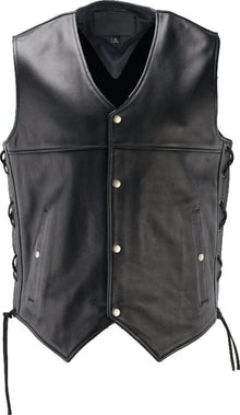 Kuryakyn Leather By River Road Old Skool Leather Vest Black - 2XL