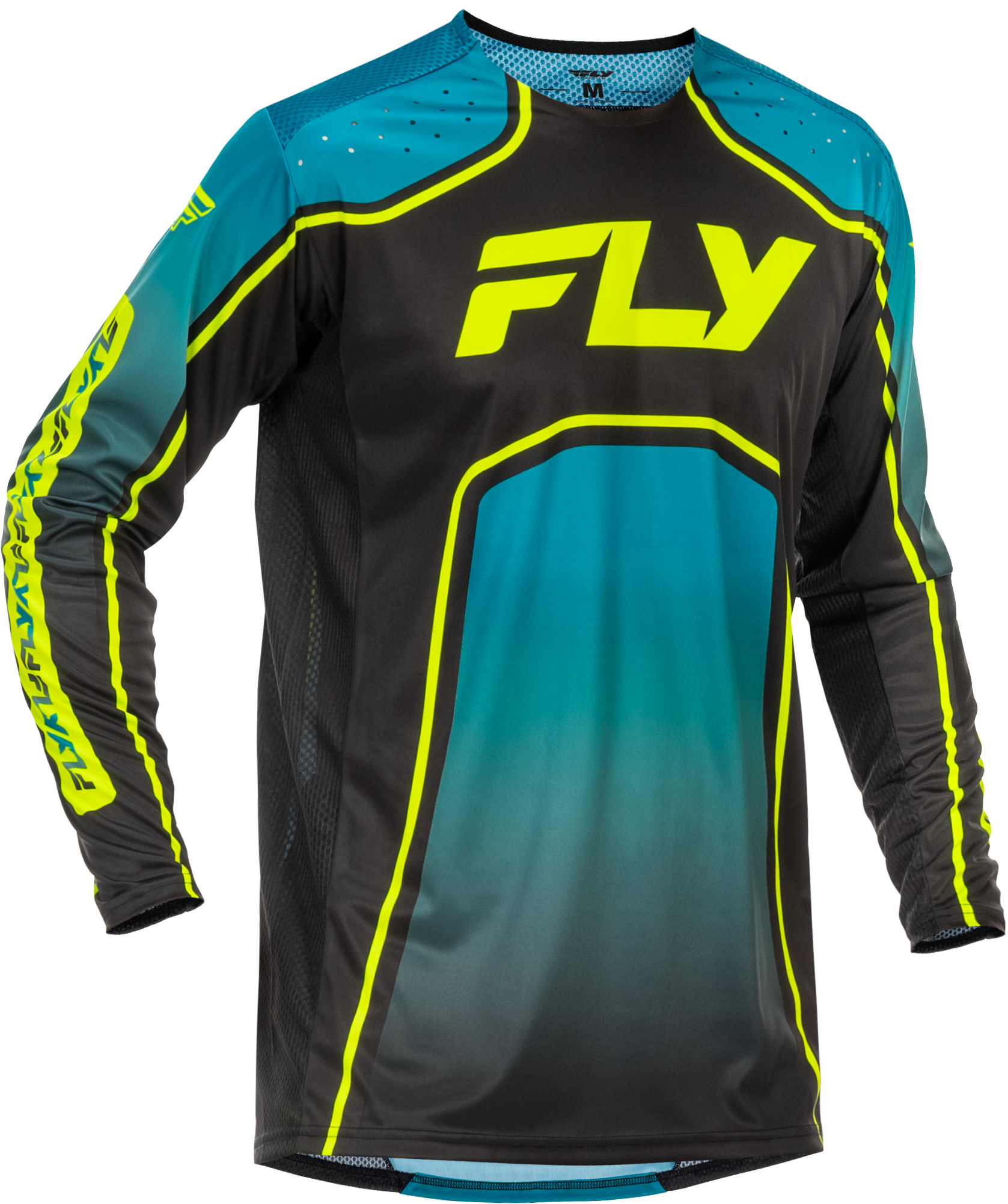 Rayce Bicycle Jersey Teal/Black/Lime Lg