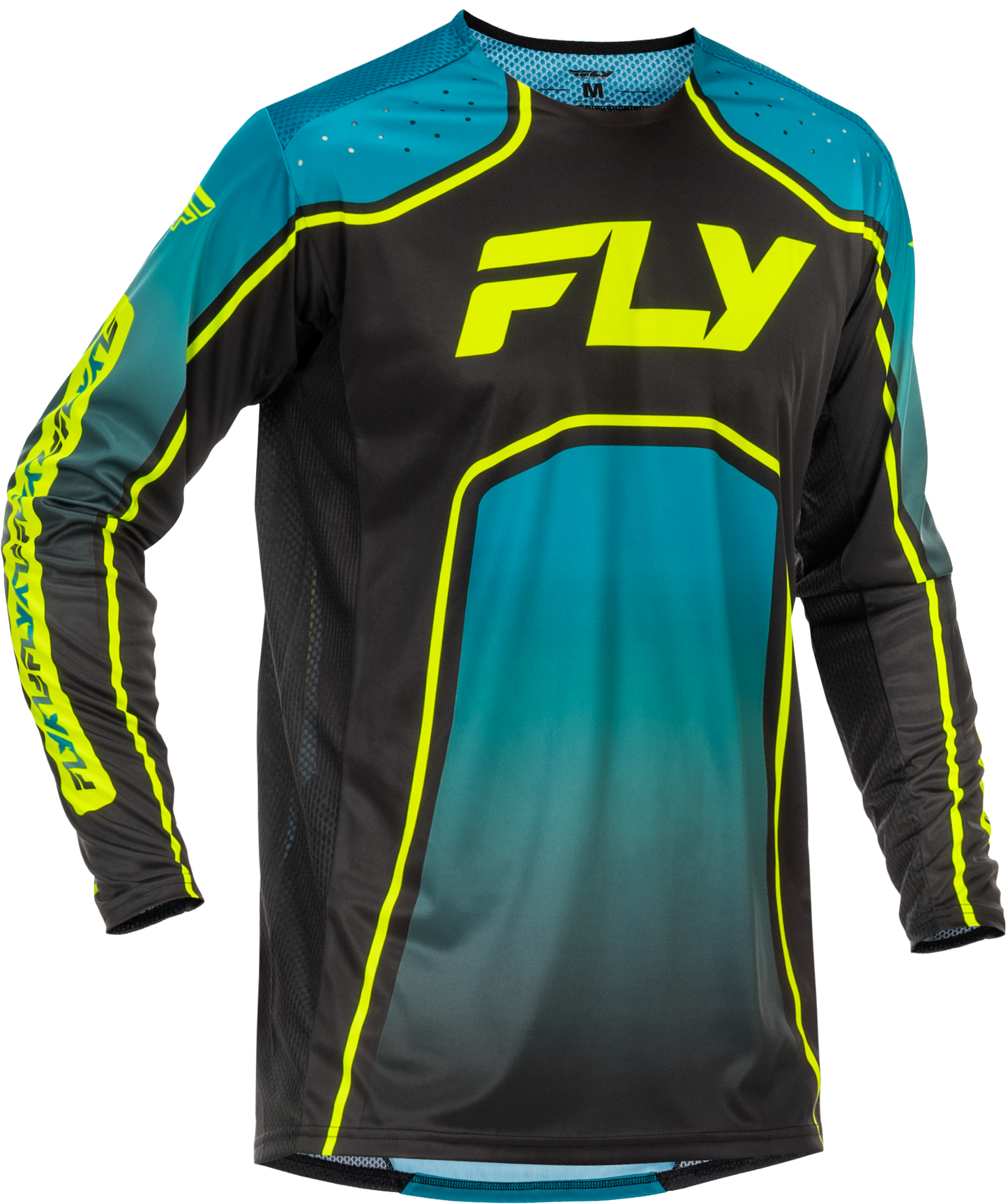 Youth Rayce Bicycle Jersey Teal/Black/Lime Ym