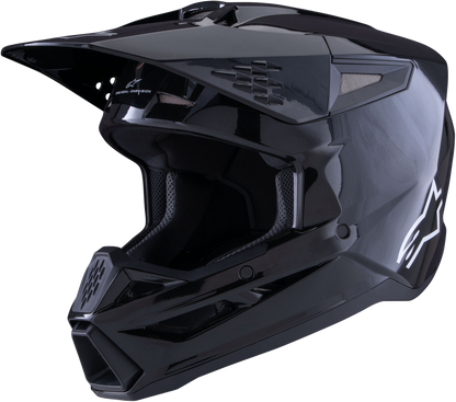 Sm3 Solid Helmet Black Glossy Md