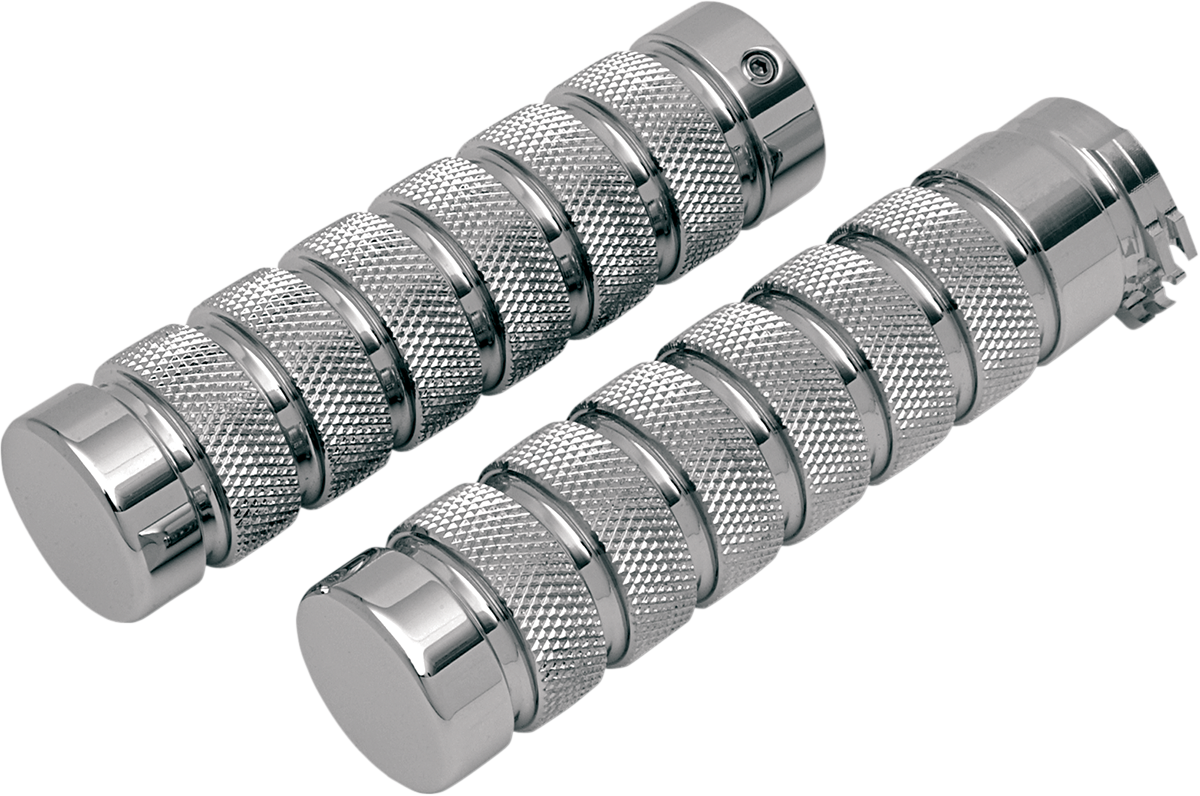 ACCUTRONIX Knurled Notched Custom Grips - Chrome GR100-KNC