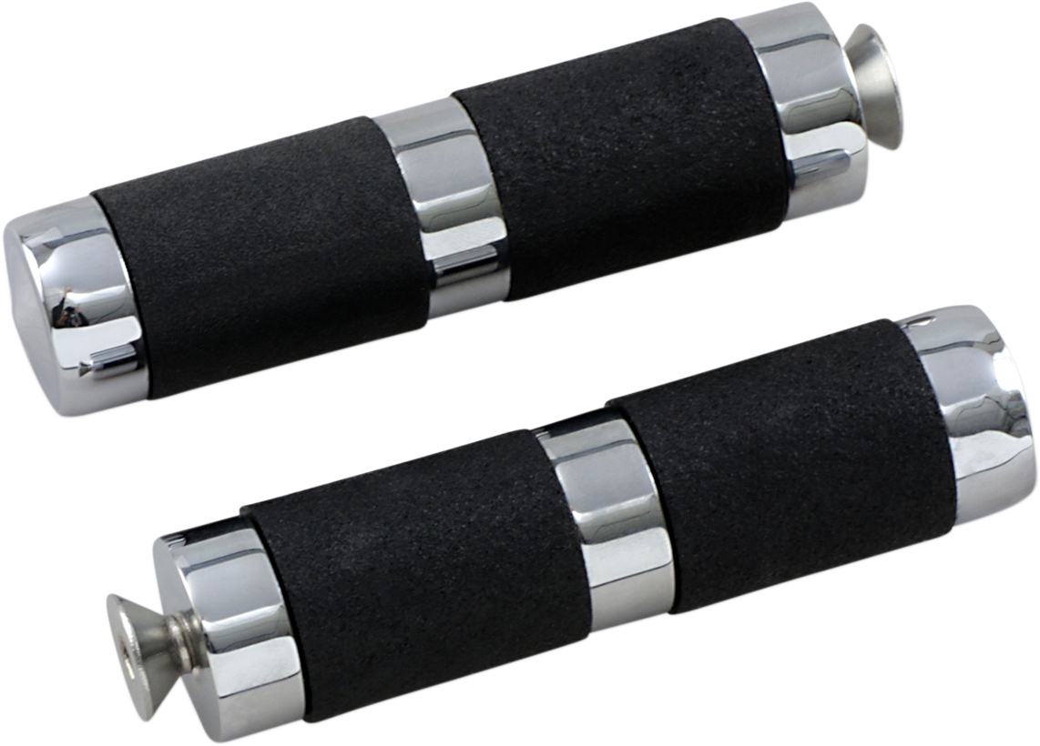 ACCUTRONIX Toe Peg - with Rubber - Chrome/Black PT120-SRC