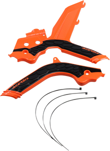 ACERBIS X-Grip Frame Guards - '16 OEM Orange/Black - KTM 2733445225