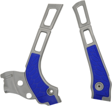 ACERBIS X-Grip Frame Guards - Silver/Blue - YZ 125/125/X 2464741404