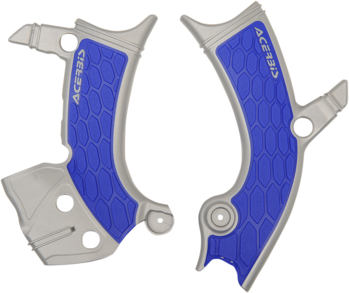 ACERBIS X-Grip Frame Guards - Silver/Blue - Yamaha 2689411404