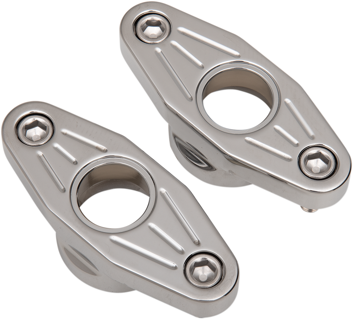 ACCUTRONIX Swingarm Pivot Blocks - Chrome - Ball-Milled FXPV1-MC