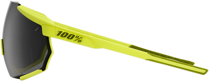 100% Racetrap Sunglasses - Soft Tact Banana - Black Mirror Lens 61037-004-61