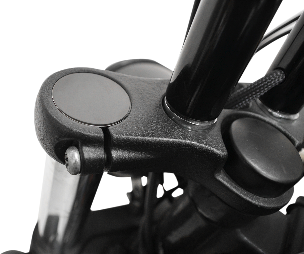 LA CHOPPERS Flush-Mount Fork Cap - 49 mm - Gloss Black Powder Coat LA-7504-49B