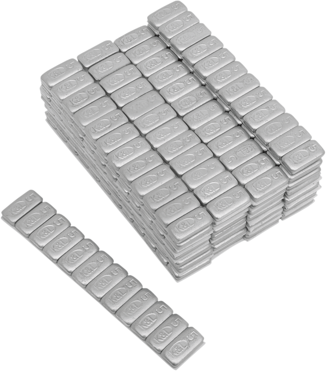 K&L SUPPLY Wheel Weights - Rectangle - Adhesive Stick-On - Silver - 36 Pack 32-2415