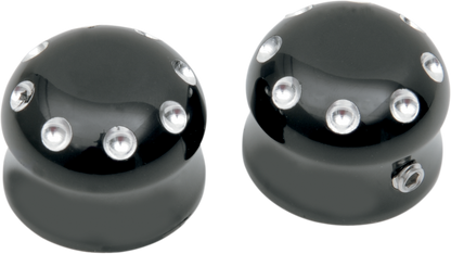 COVINGTONS Axle Covers - Front - Dimpled - Black - Pair - '08-'23 C0010-B