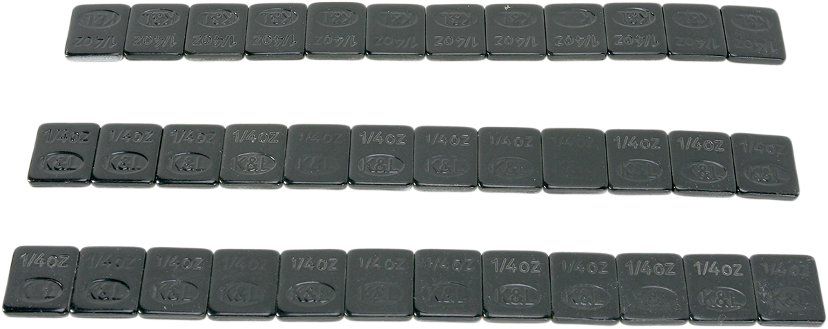 K&L SUPPLY Wheel Weights - Rectangle - Adhesive Stick-On - Black - 36 Pack 32-2428