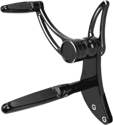 HAWG HALTERS Forward Control - 18+ Softail - Black Anodized - Standard - Folding Rubber Inlay Pegs - Solid Lever FCK-S18A-FR