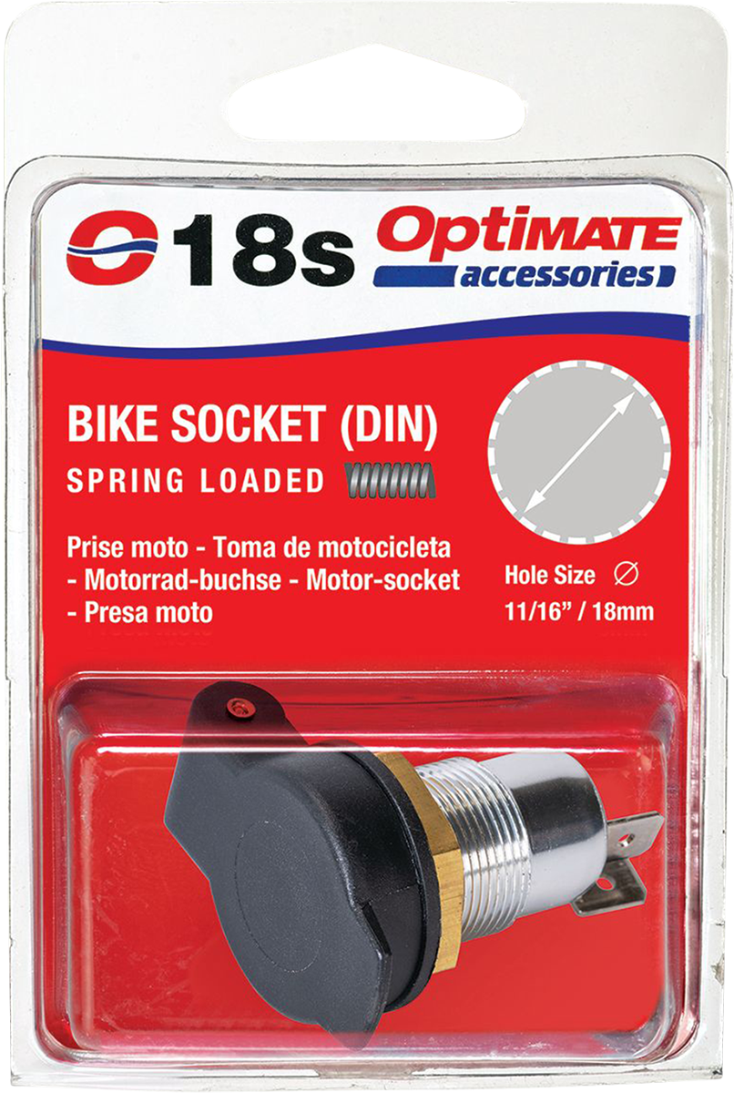 TECMATE DIN Socket - Panel Mount - Flip Cap O-18S