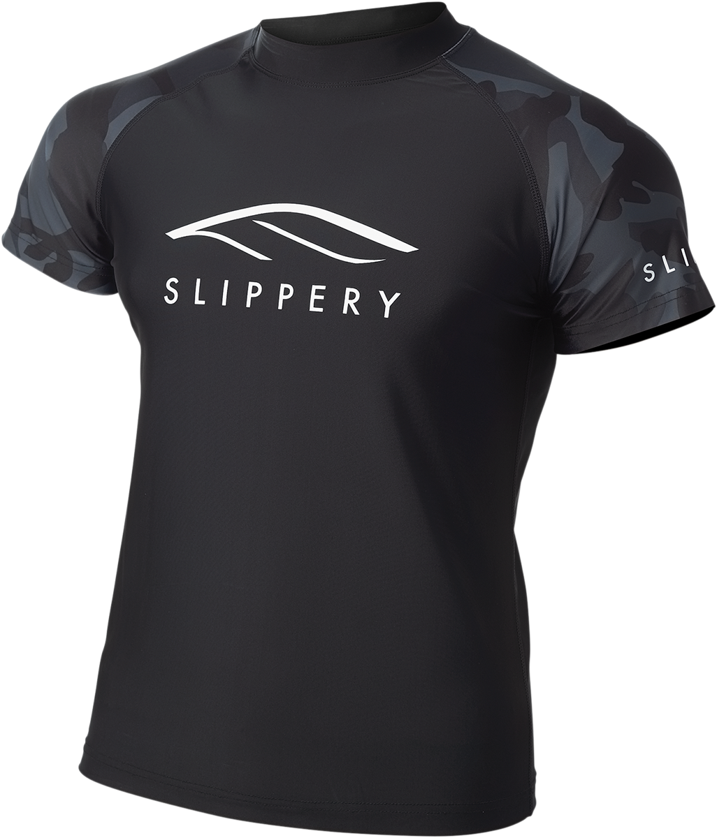 SLIPPERY Rashguard - Short-Sleeve - Black/Camo - Medium 3250-0137