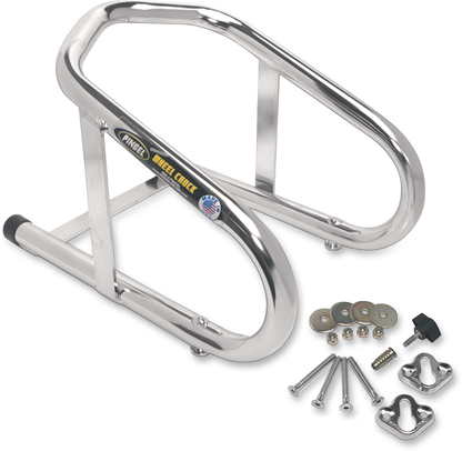 PINGEL Wheel Chock - Removable - Chrome - 6-1/2" WC650