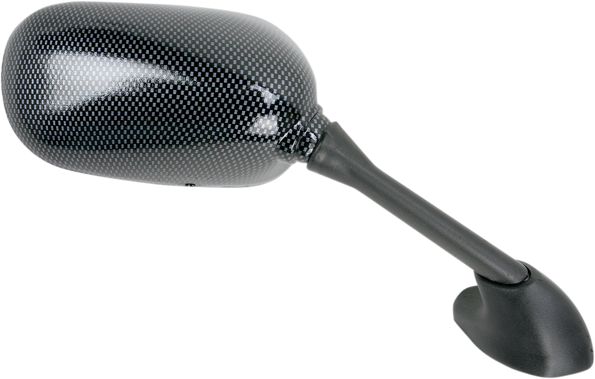 EMGO Mirror - Side View - Black/Carbon Fiber - Rectangle - Right - Yamaha 20-80503